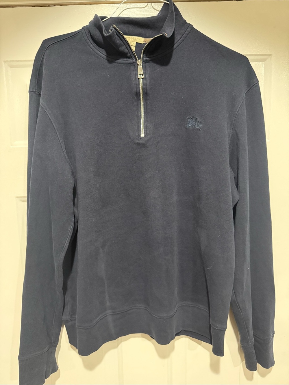 Authentic Burberry London Navy Quarter Zip Pullover XXL